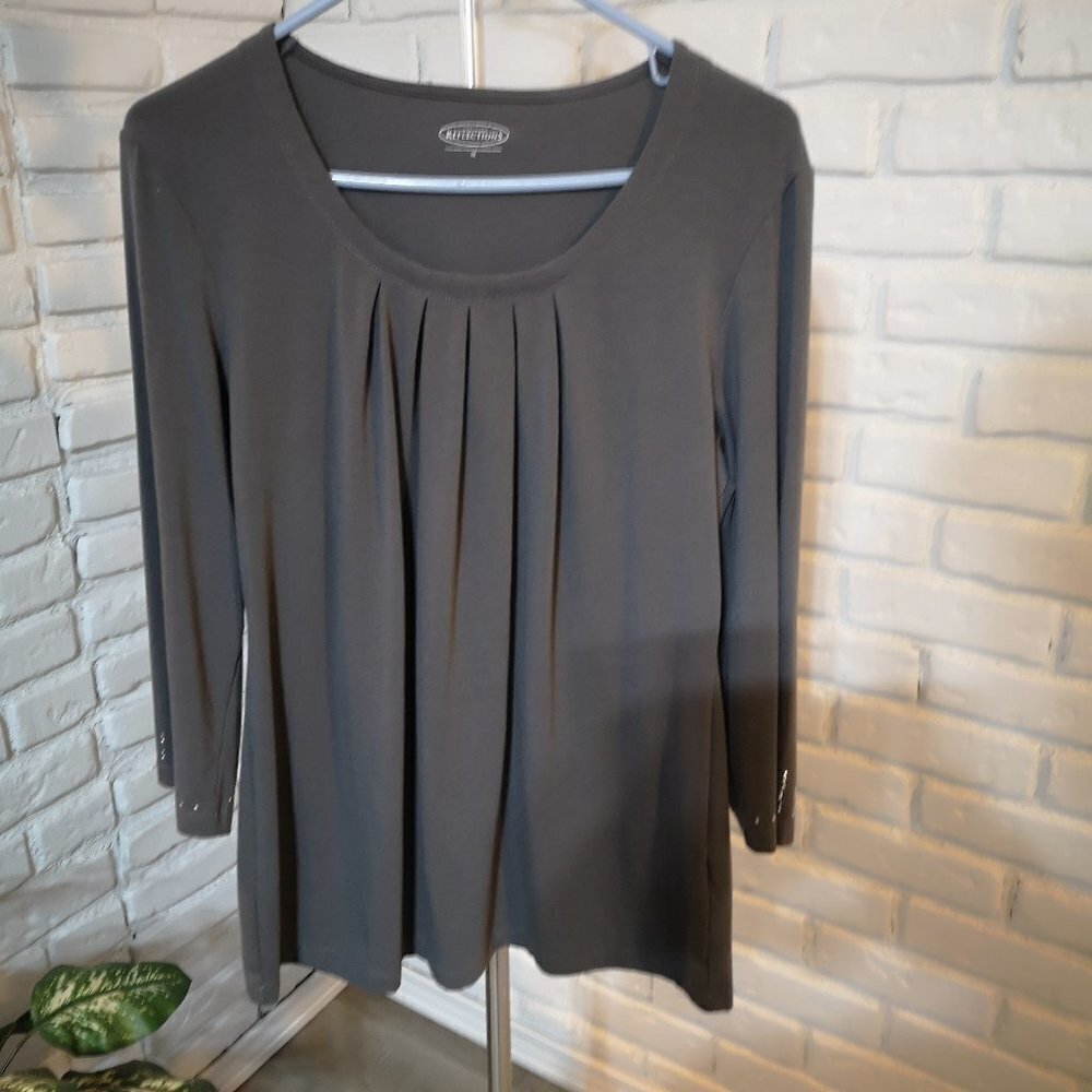 Northern Reflections Ladies Size Medium Dark Grey 3/4 Length Sleeve Top